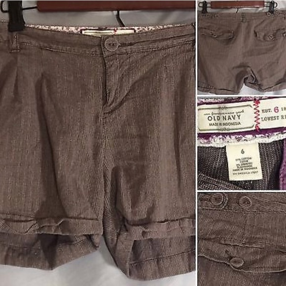Old Navy Pants - Old Navy Lowest Rise Brown Shorts Flap Button